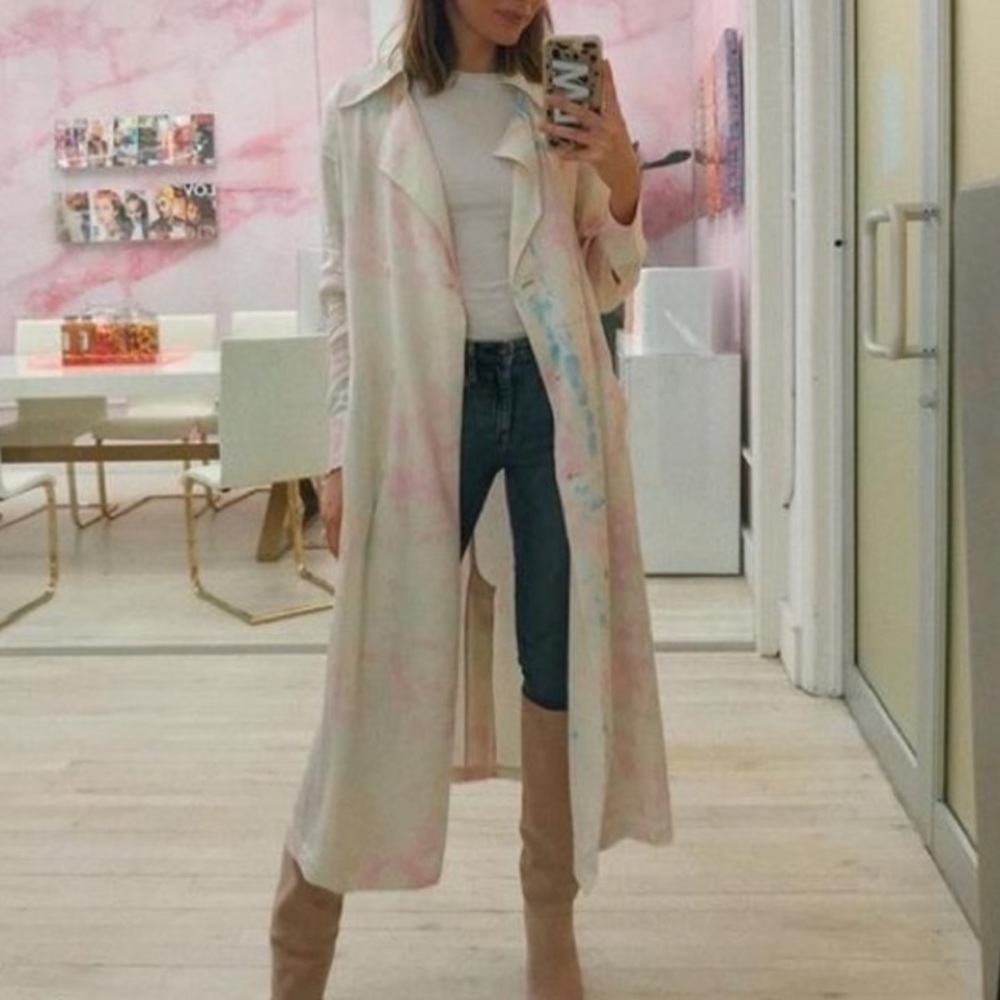 Something Navy Tie Dye Trench - Picture 9 of 9